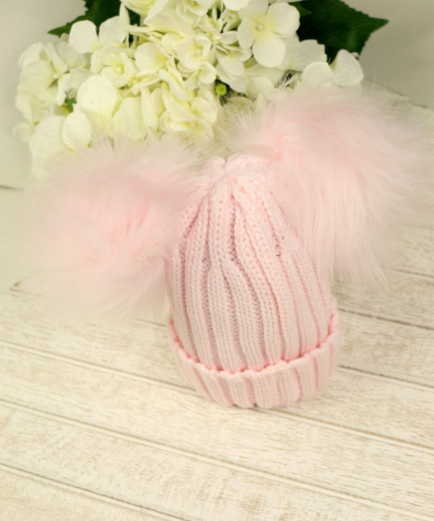 Pom Pom Envy Double Baby Knit Hat - Pink