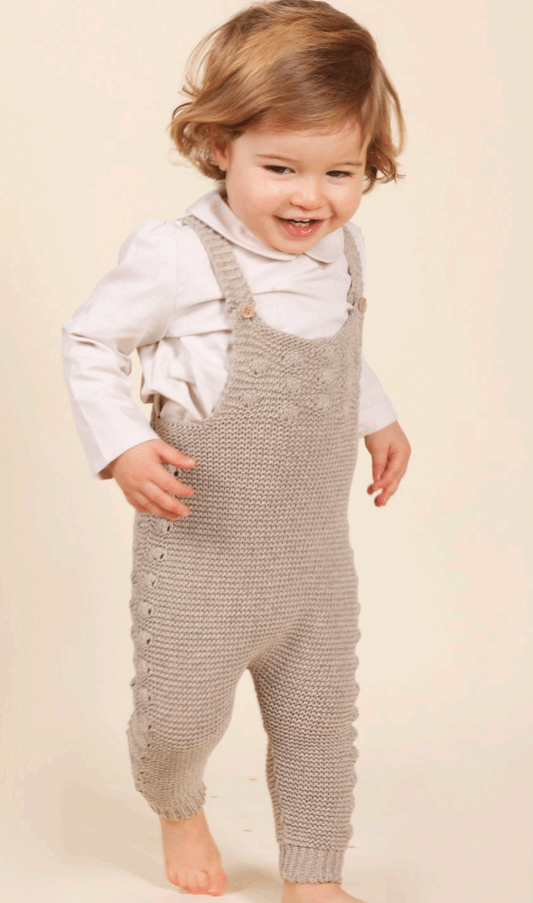 AW21 Neuces Kids Sand Dot Knitted Dungarees