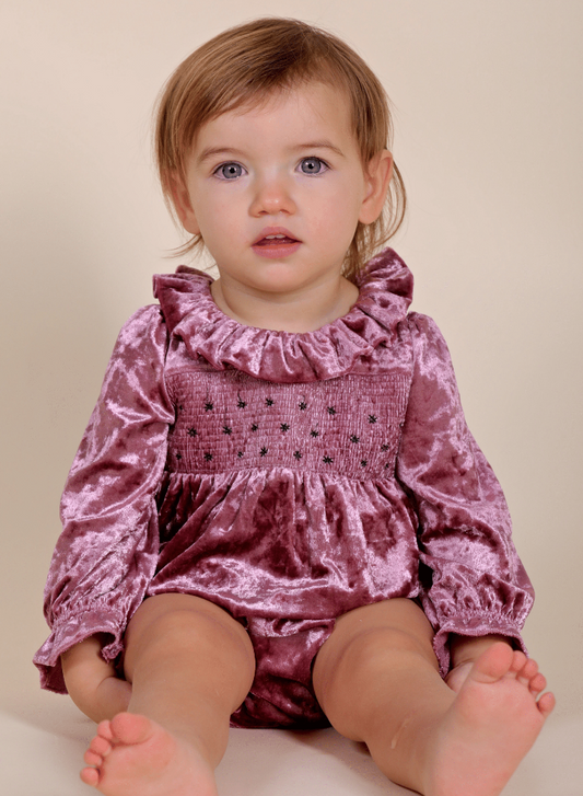 AW21 Nueces Kids Mallow Velvet Romper