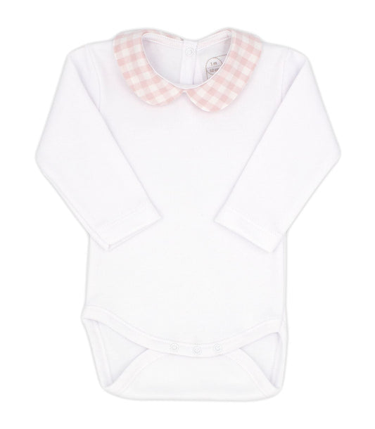 Rapife Dusky Pink Gingham Collared Body