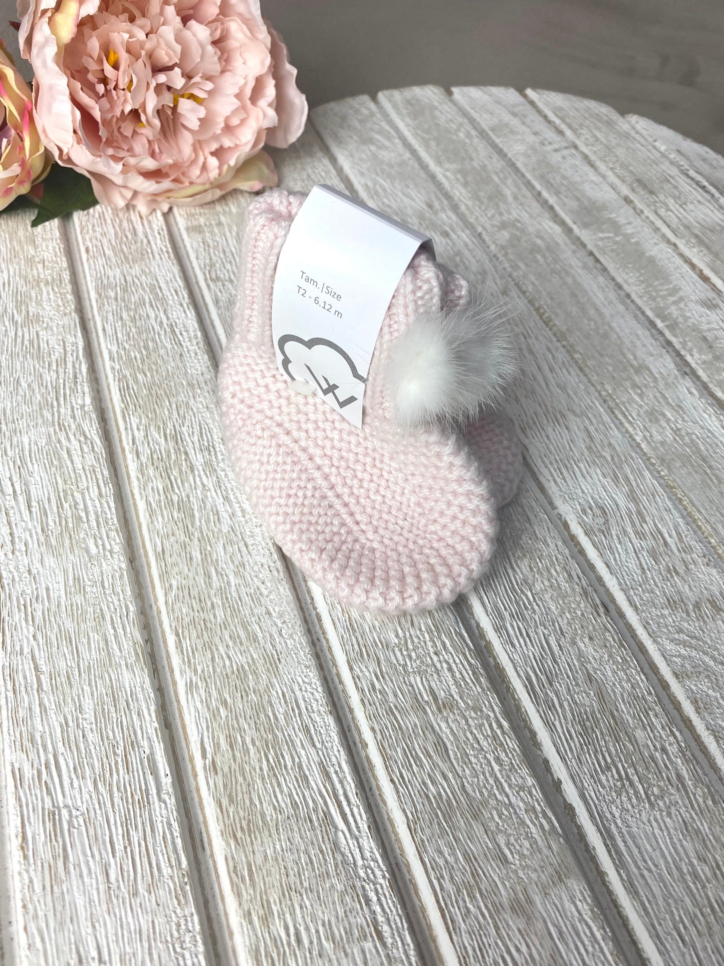 Wedoble Baby Pink Pompom Booties