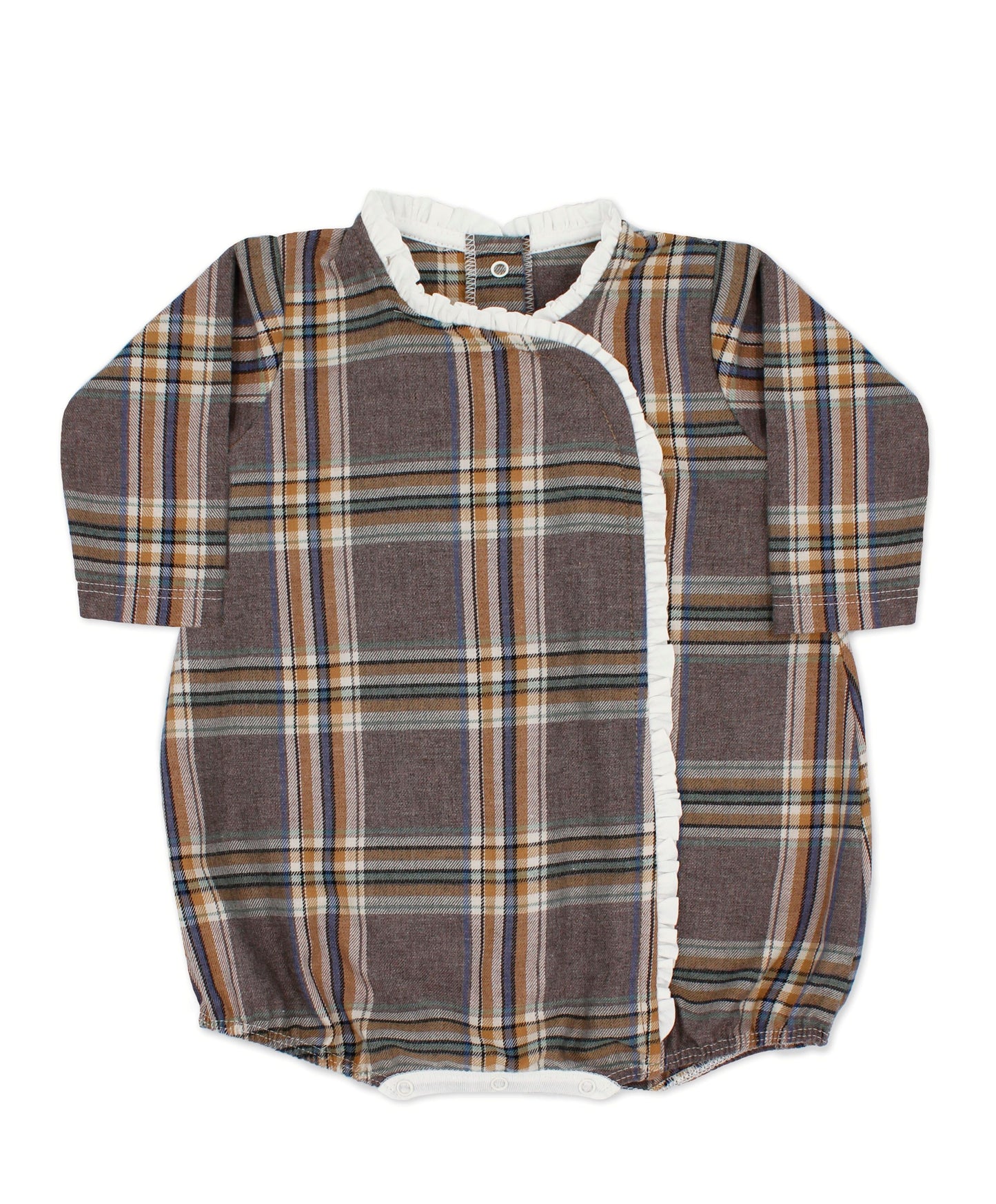 AW23 Rapife Grey & Beige Check Baby Girl’s Romper