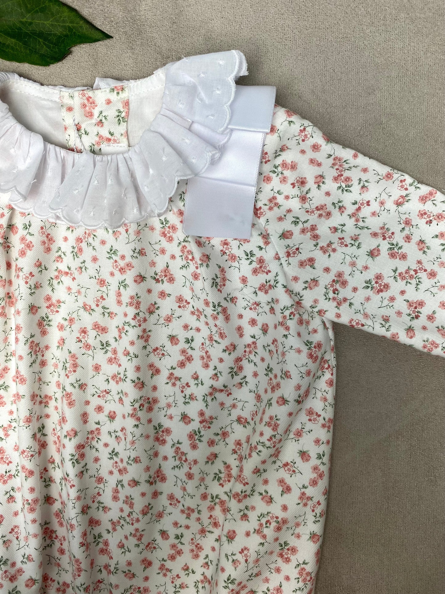 AW21 dBb Ideas/Lillie & Friends Pink Floral Ribbon Trimmed Romper