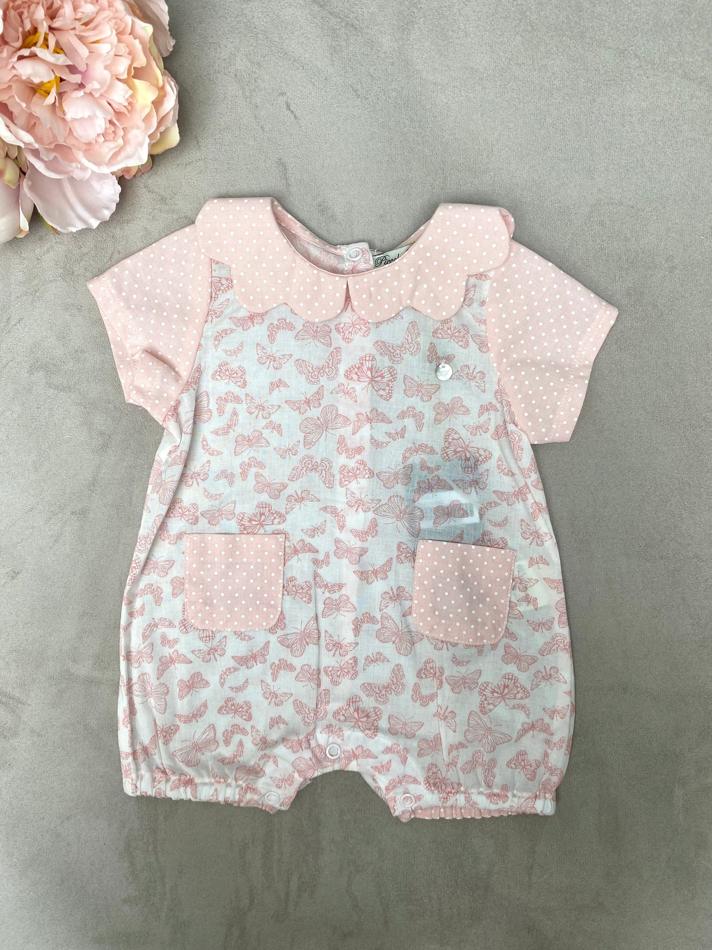 SS22 Piccola Speranza Pink Butterfly Romper