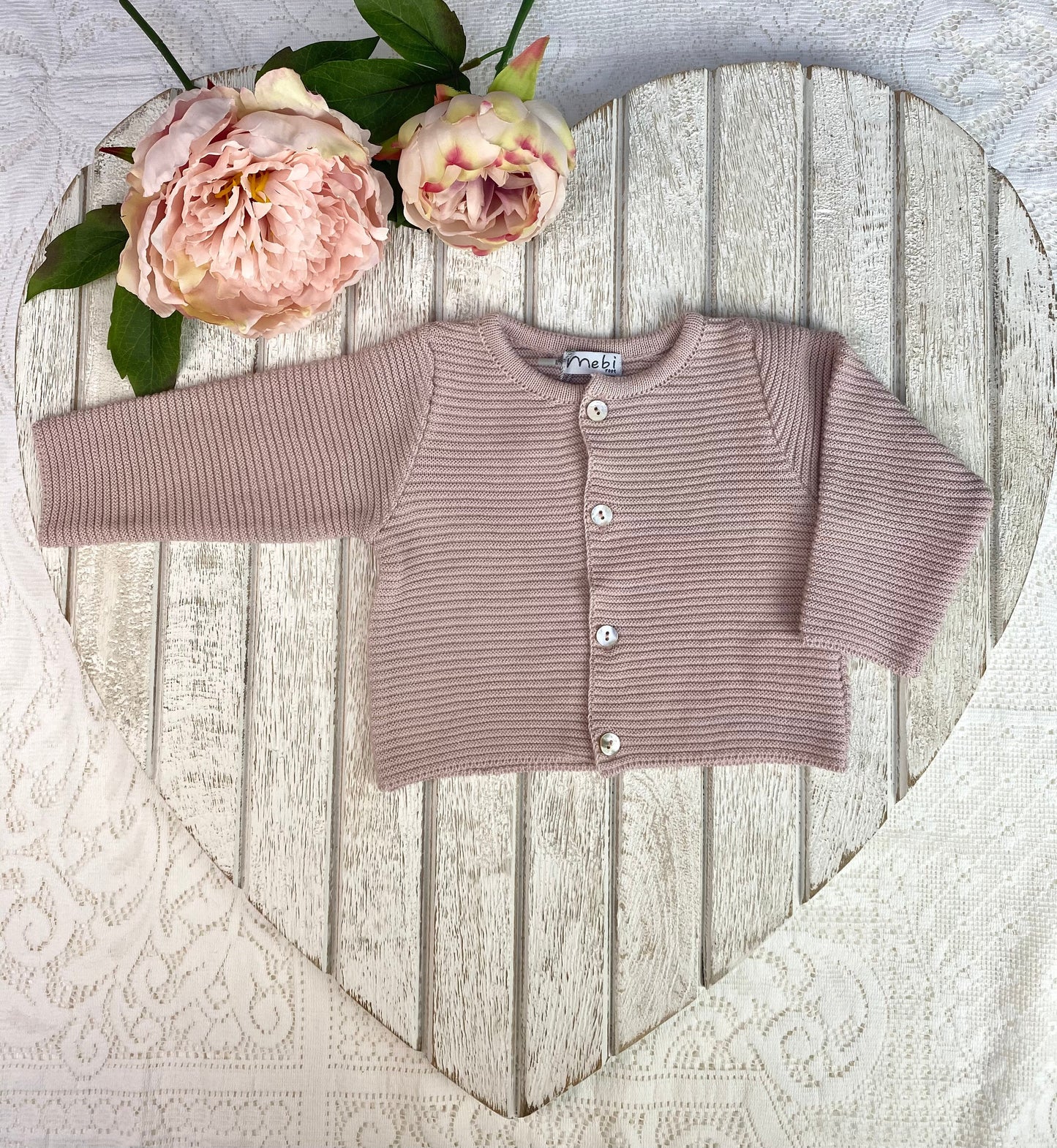 Mebi Pink Cotton Cardigan
