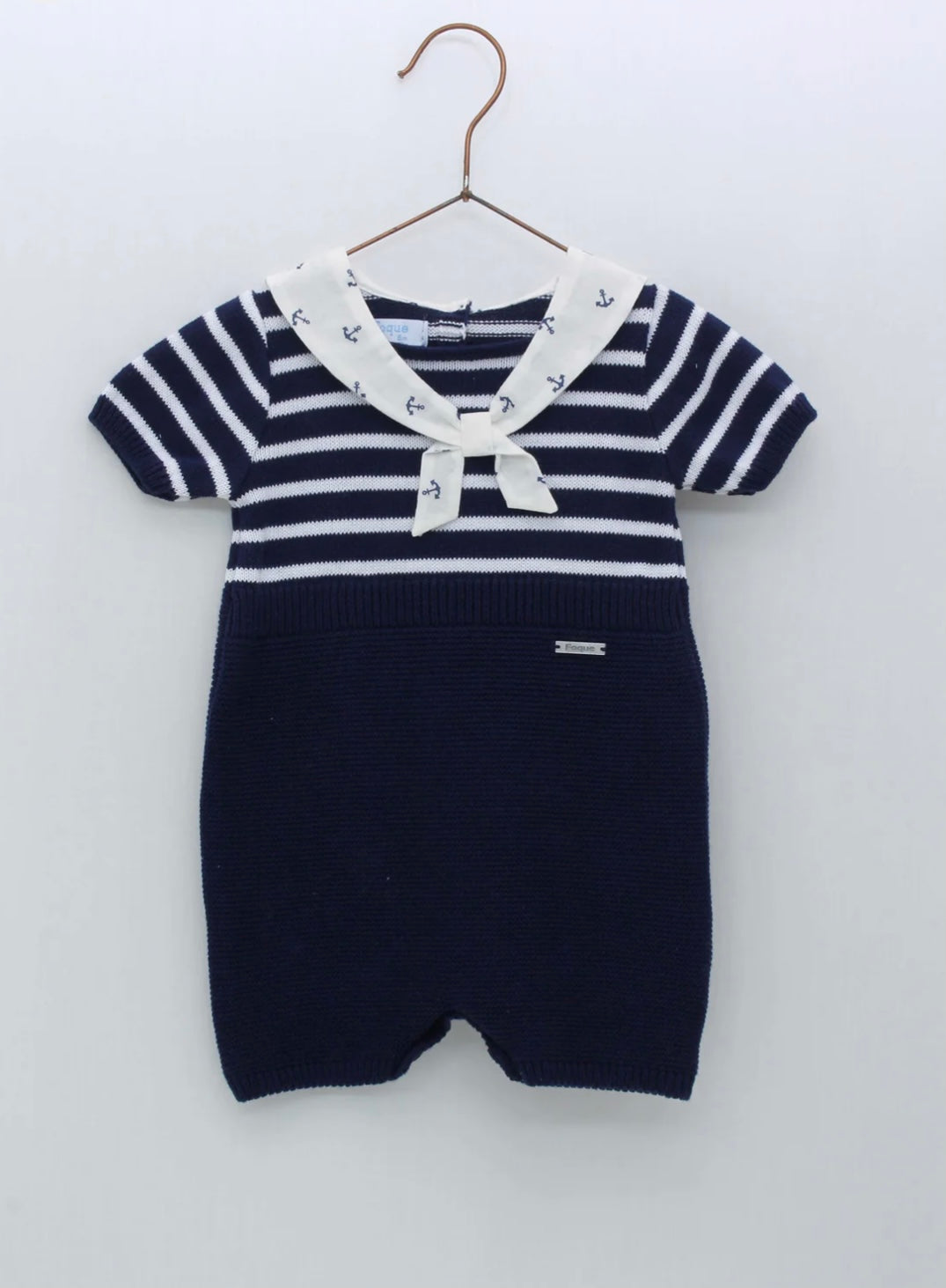 SS23 Foque Navy Knit Sailor Romper