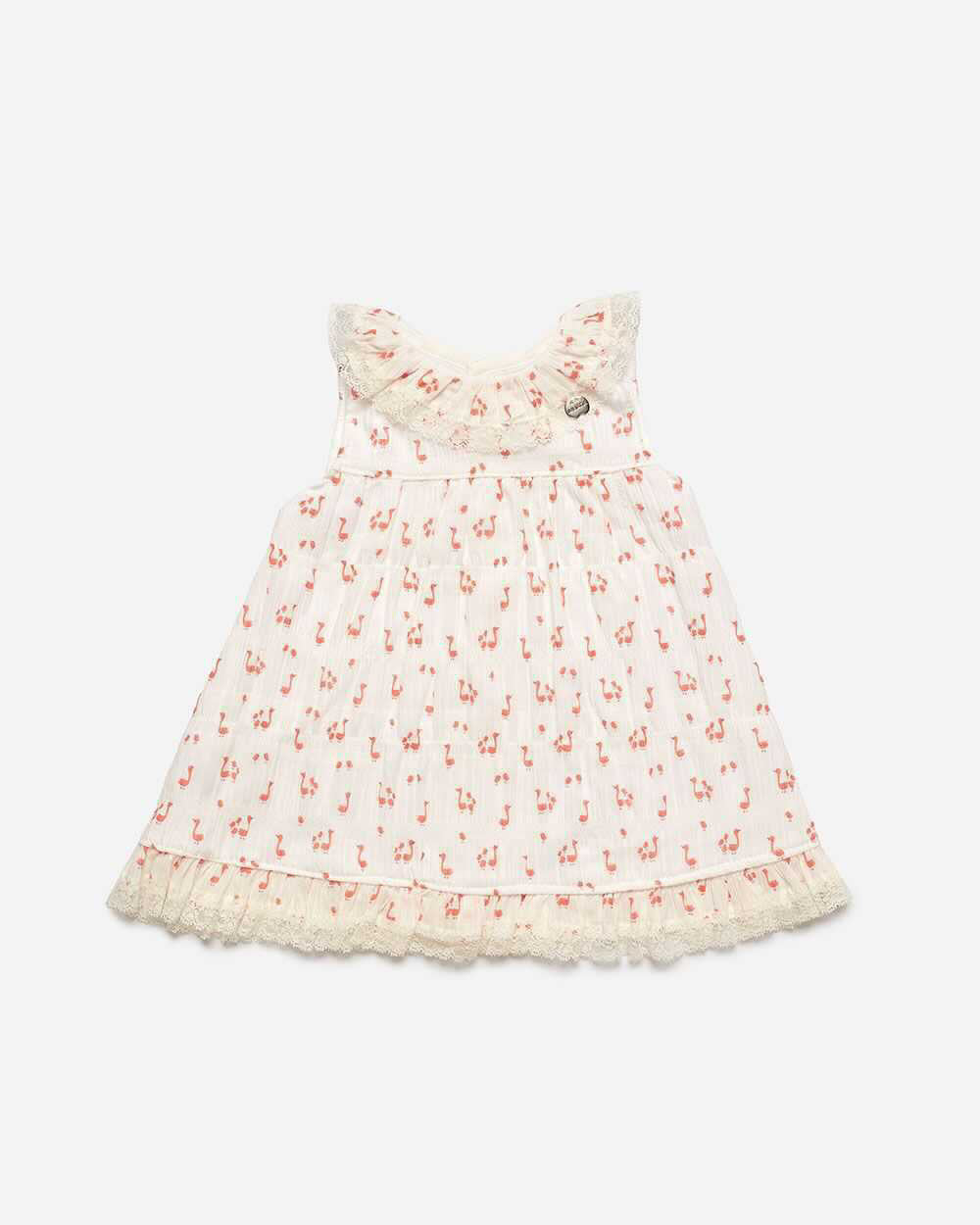 SS23 Juliana Ivory & Burnt Orange Duck Print Dress
