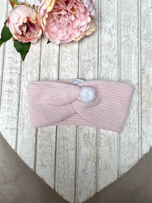 Wedoble Baby Pink Knitted Pompom Headband