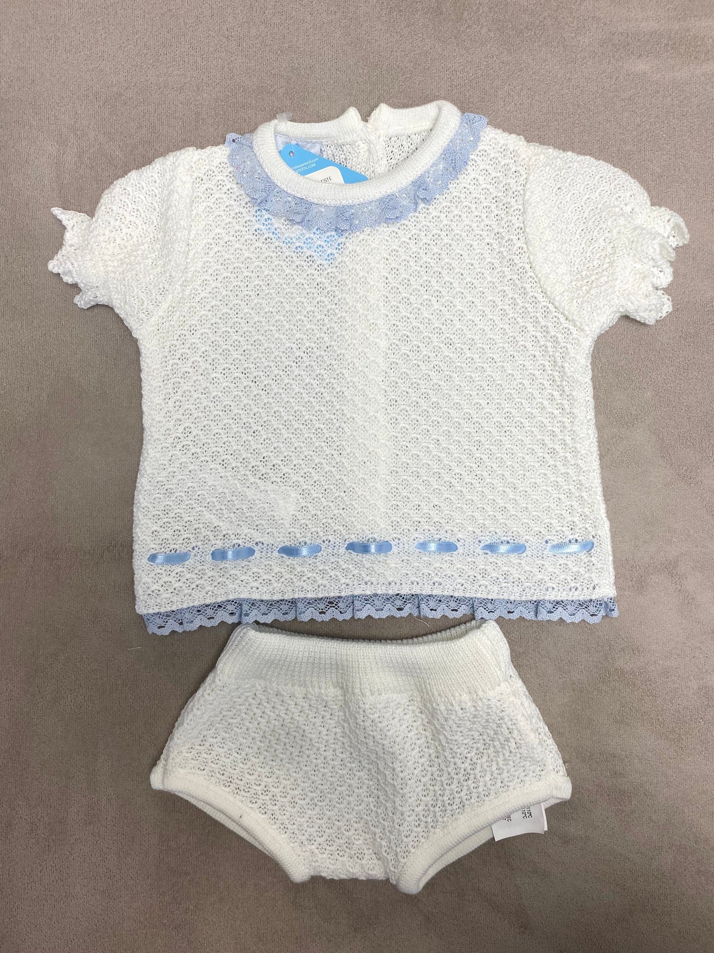 SS23 Sardon White Knitted Jam Pant Set