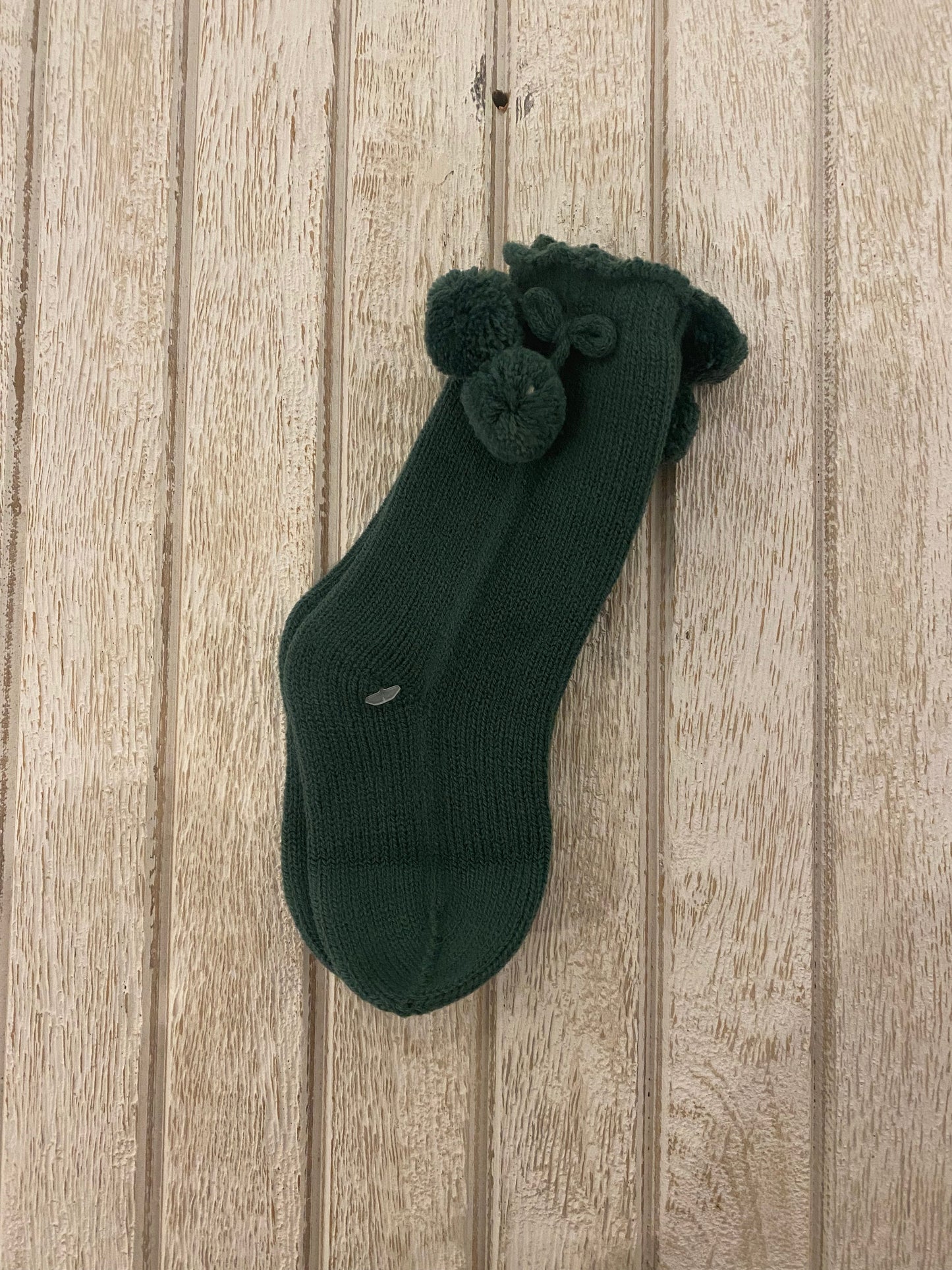 AW22 Juliana Moss Green Pom Pom Socks