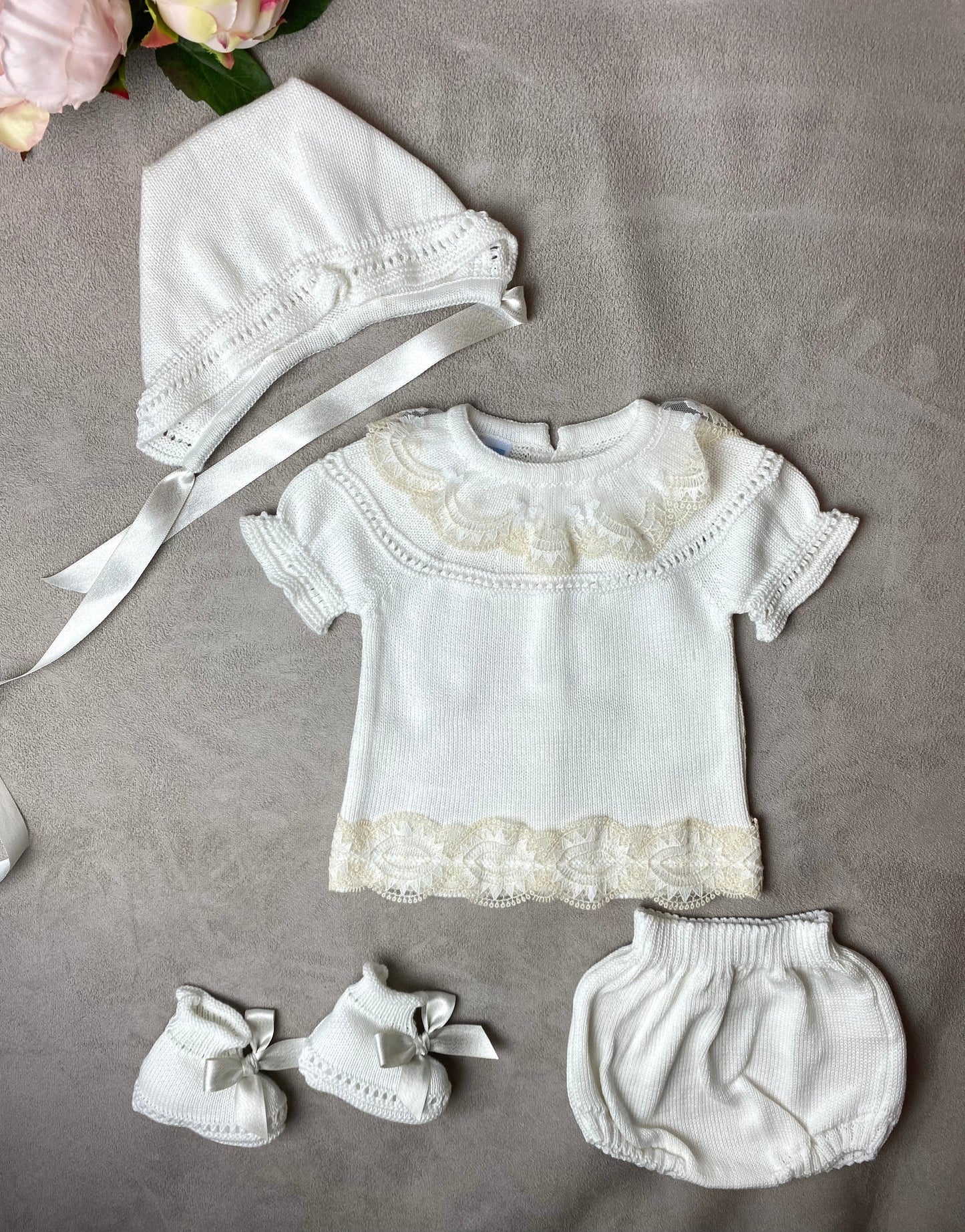 Mac Ilusion 4-Piece Ivory Knitted Jam Pant Set