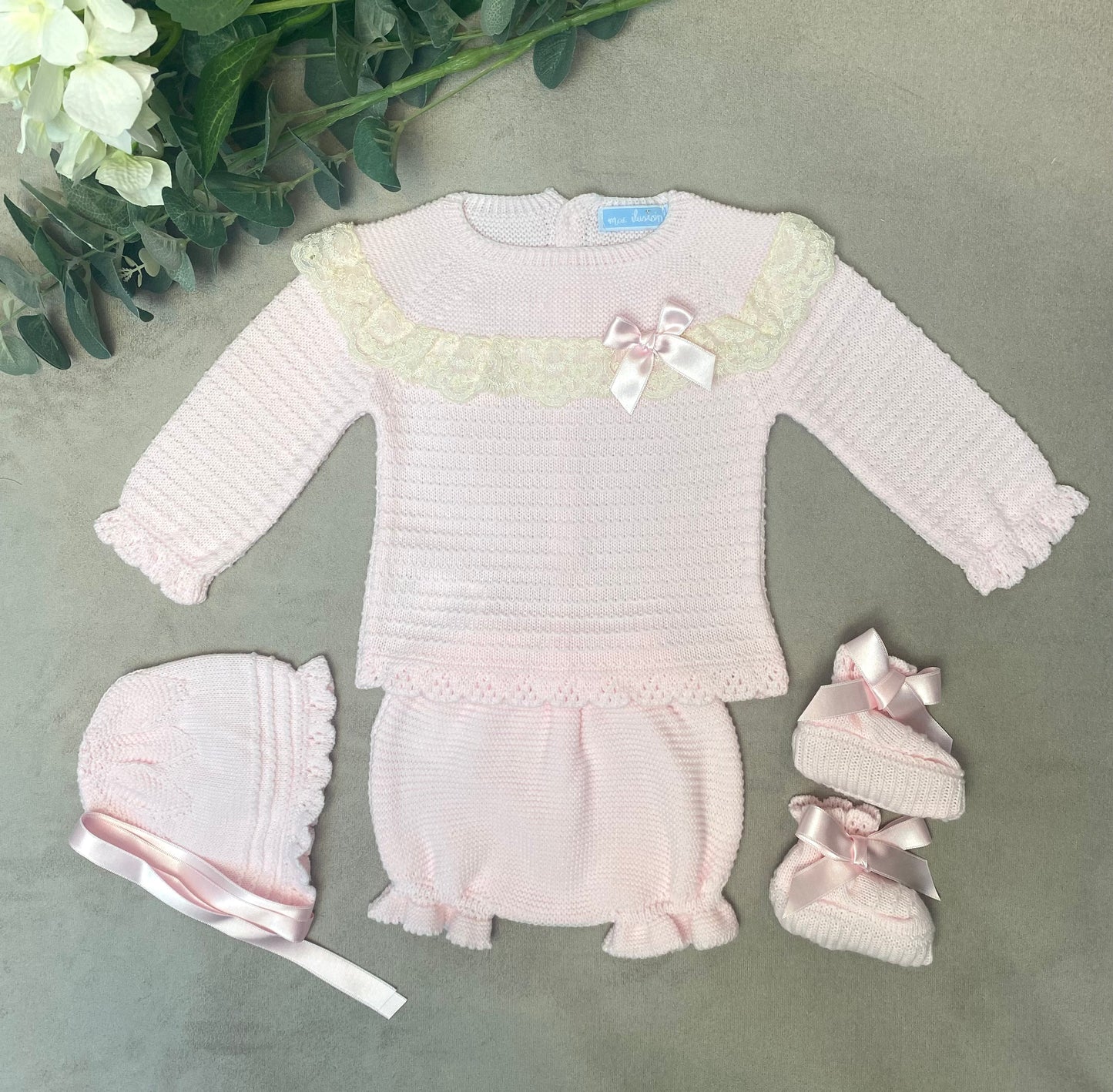 Mac Ilusion Pale Pink 4-Piece Knitted Jam Pant Set