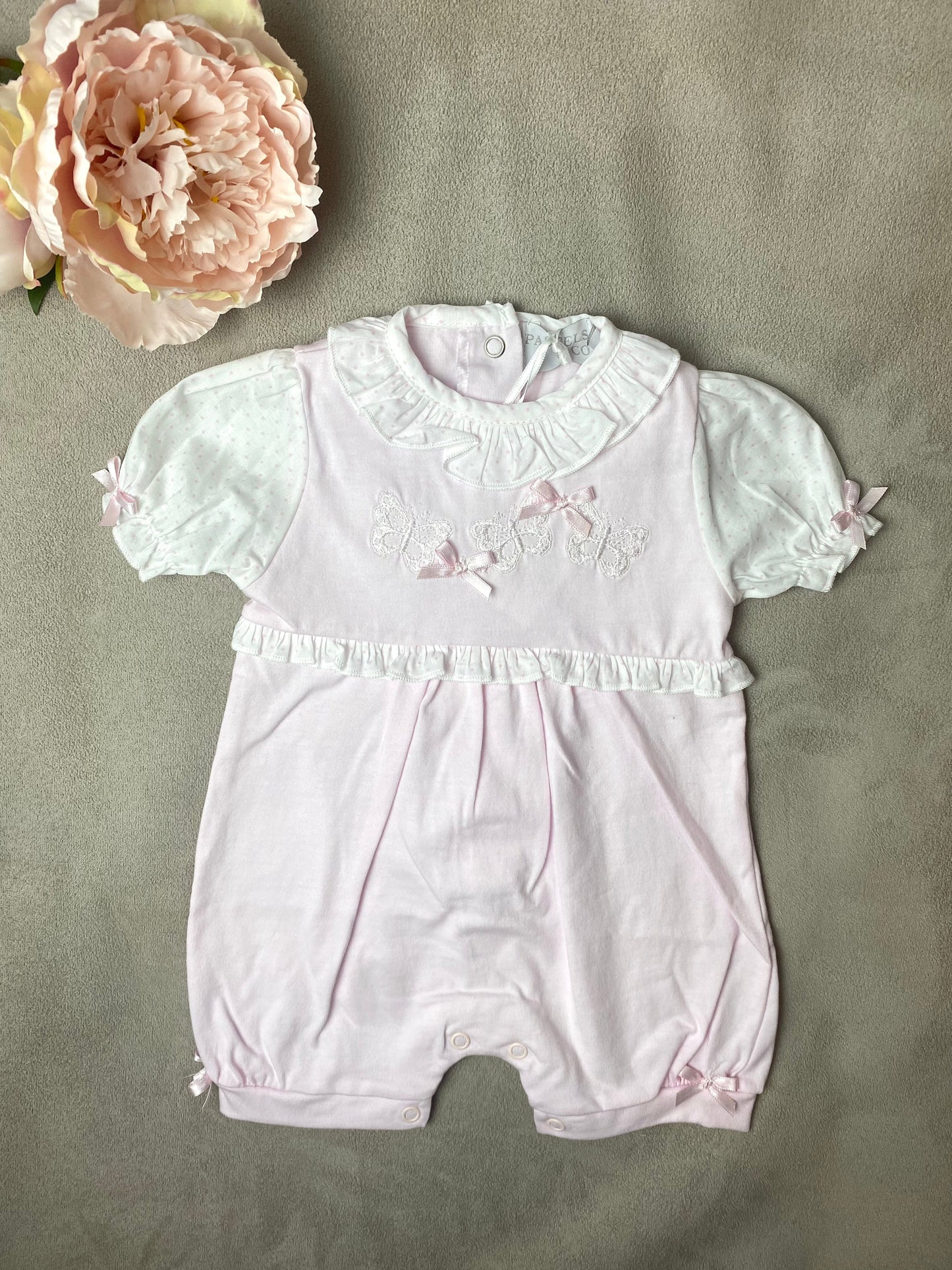 Pastels & Co Pink Butterfly Romper
