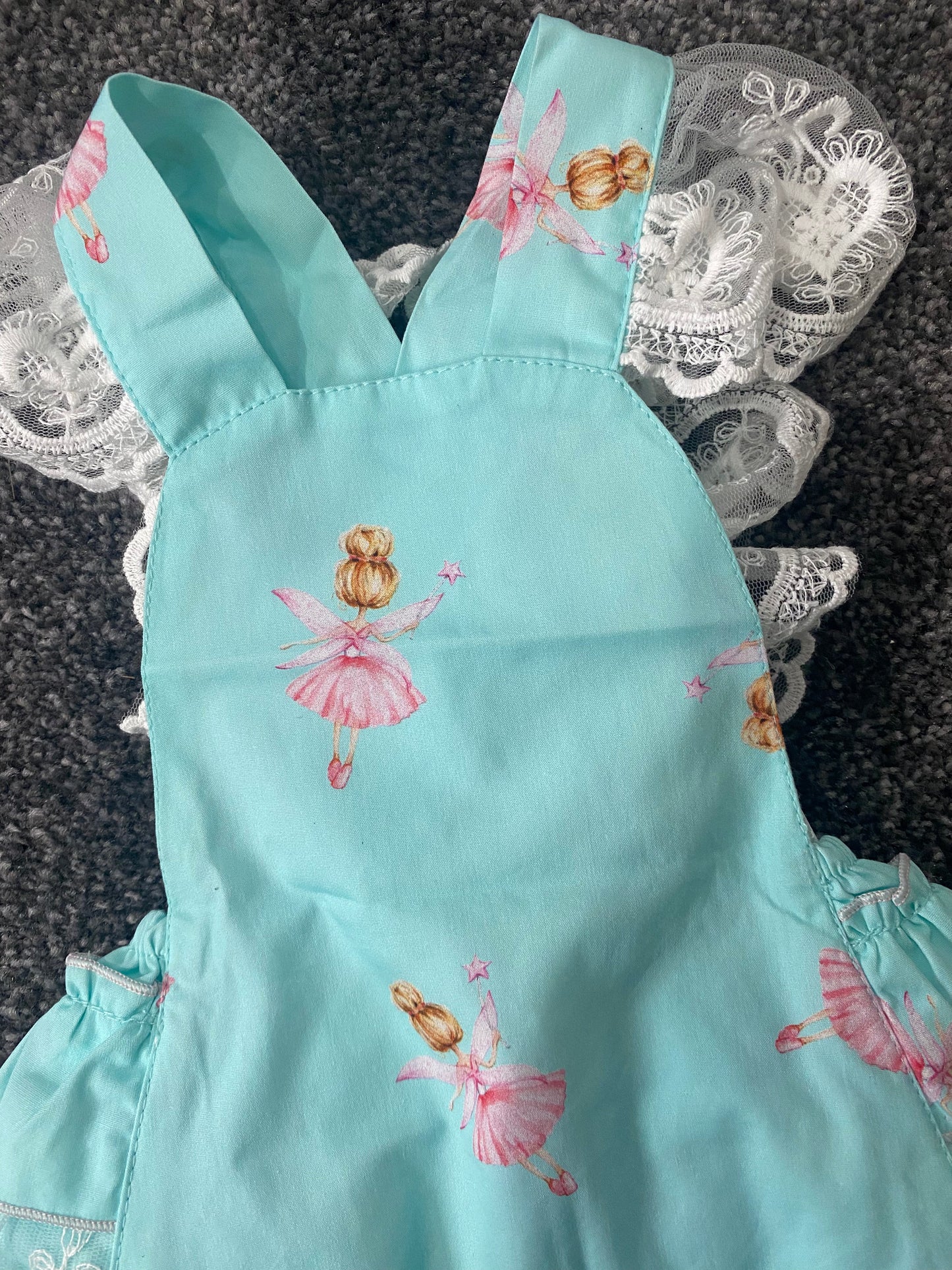 SS23 Phi Clothing Blue & Pink Ballerina Print Romper