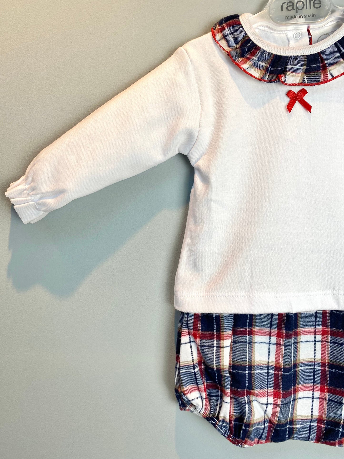 Rapife White & Navy Tartan Jam Pant Set