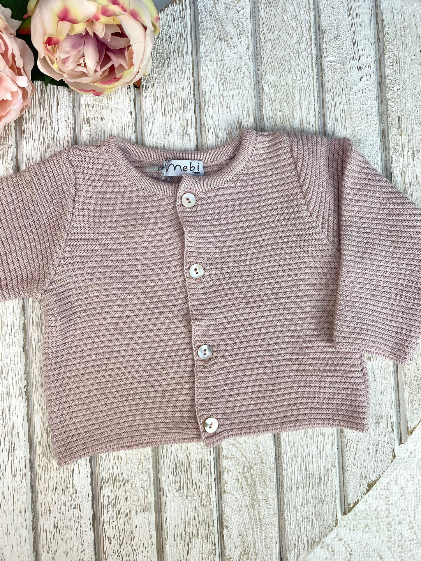 Mebi Pink Cotton Cardigan