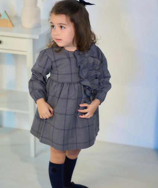 AW23 Rapife Grey & Navy Checked Dress