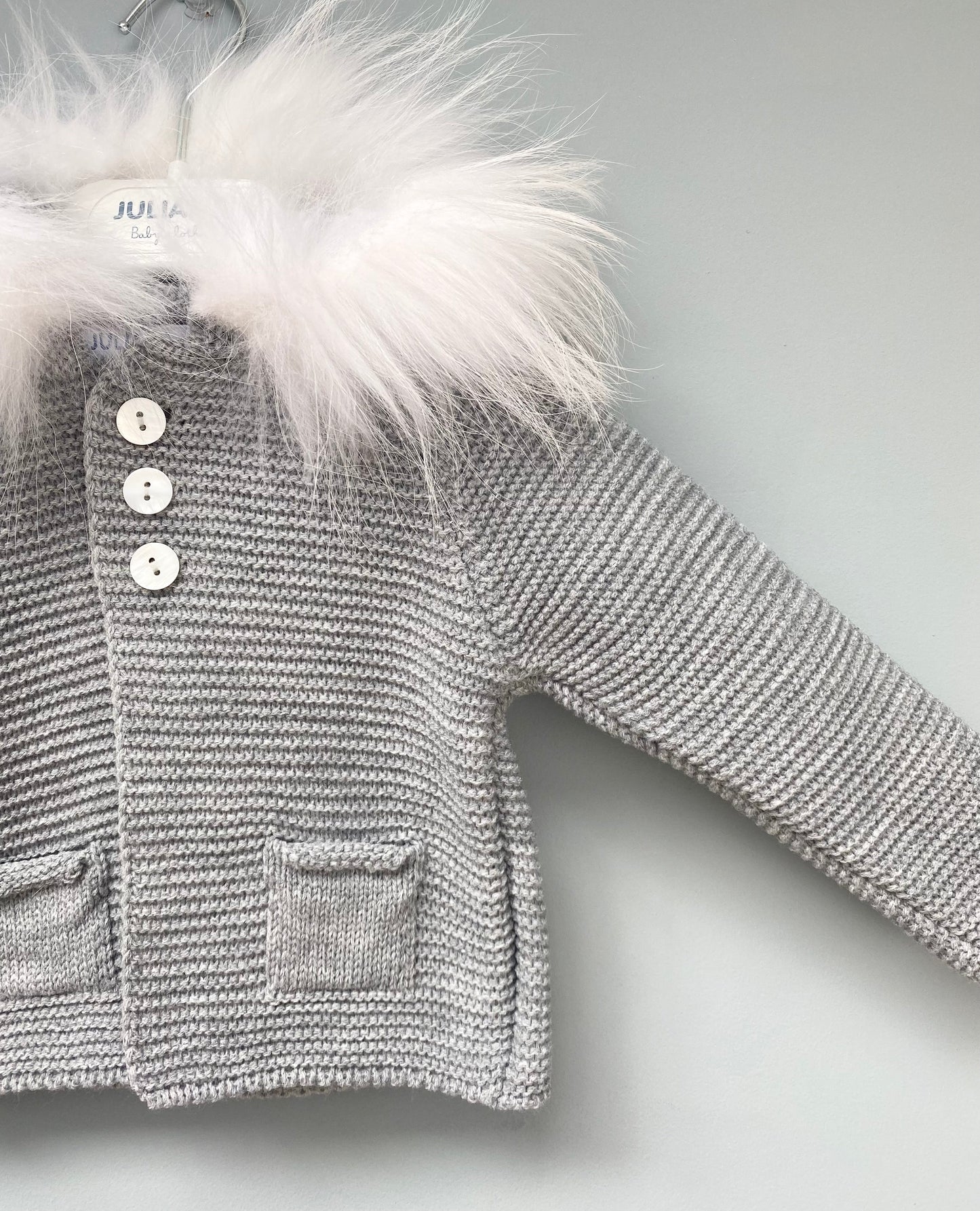Juliana Grey Knitted Hooded Jacket