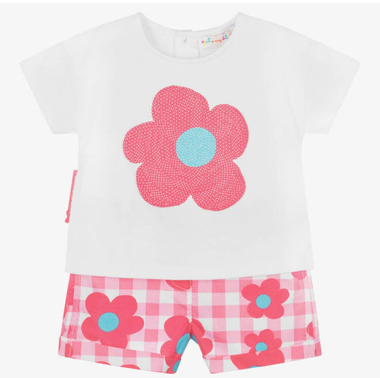 SS23 Agatha Ruiz De La Prada Pink Floral Cotton Shorts Set
