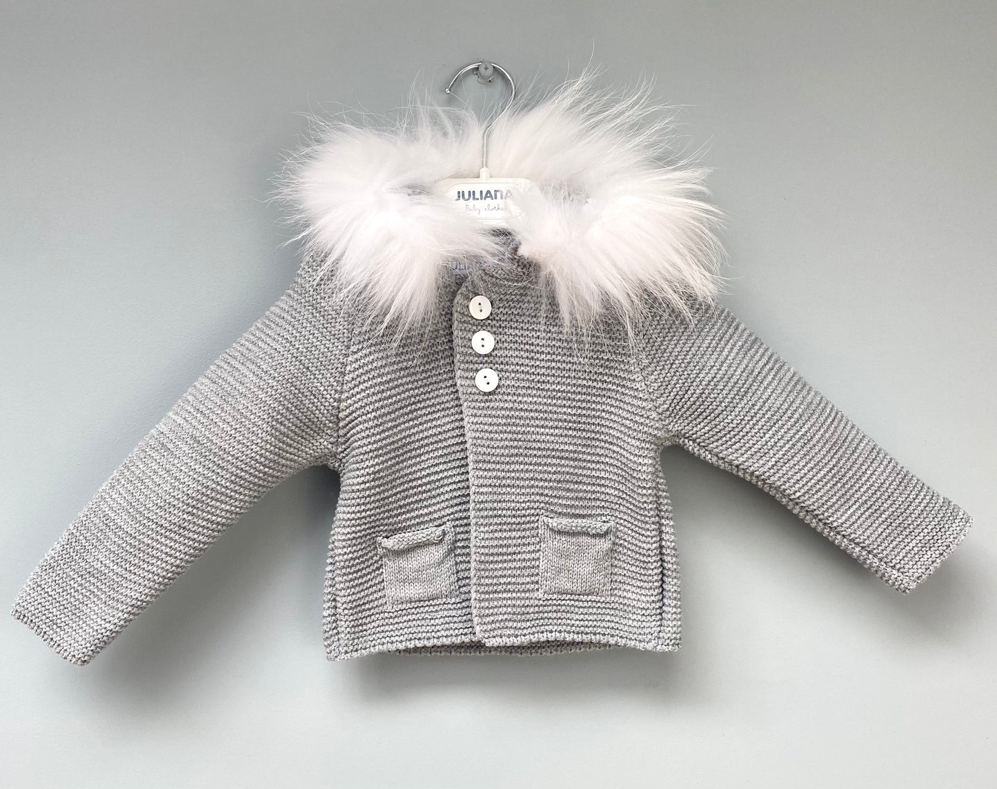 Juliana Grey Knitted Hooded Jacket