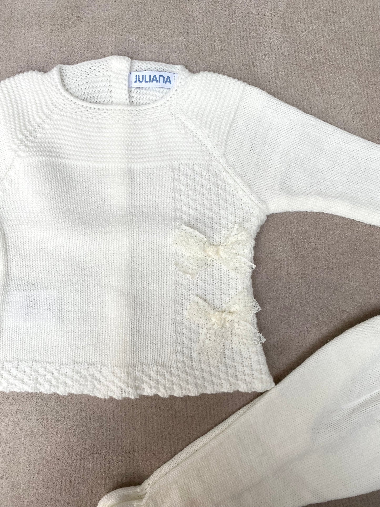 Juliana Ivory Knitted 3-Piece Baby Set