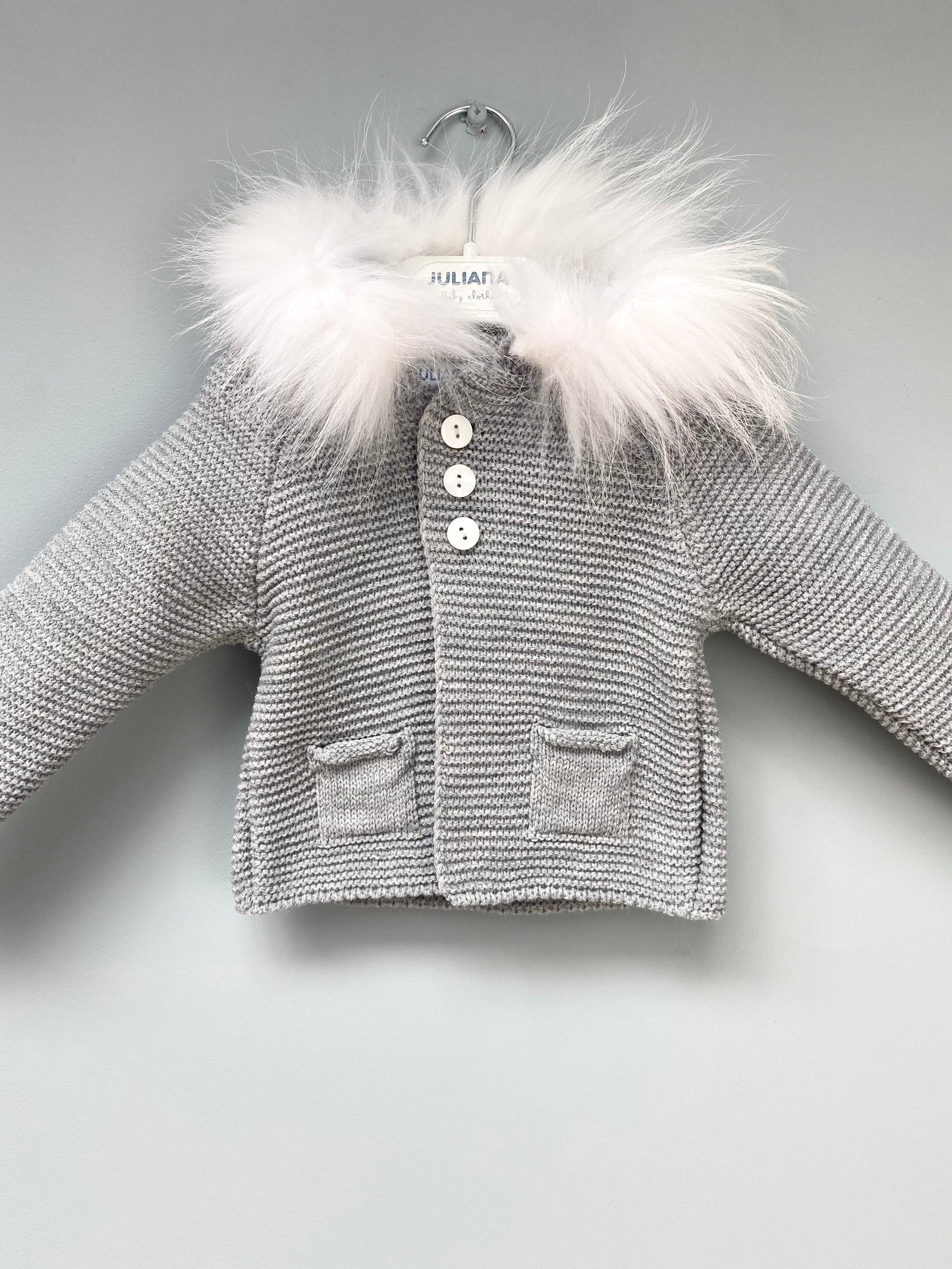 Juliana Grey Knitted Hooded Jacket