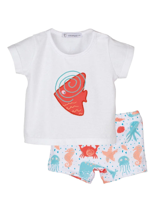 SS23 Calamaro Boys Coral Fish Swimwear