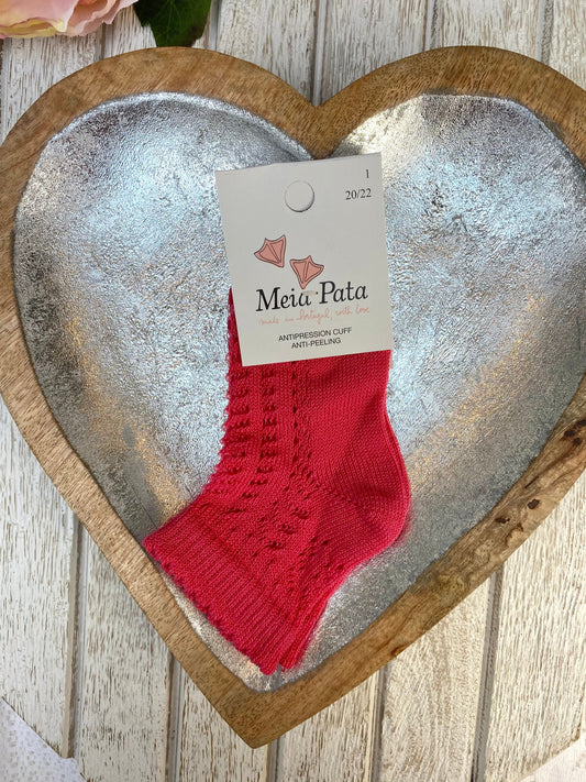 Meia Pata Carmine Openwork Ankle Sock