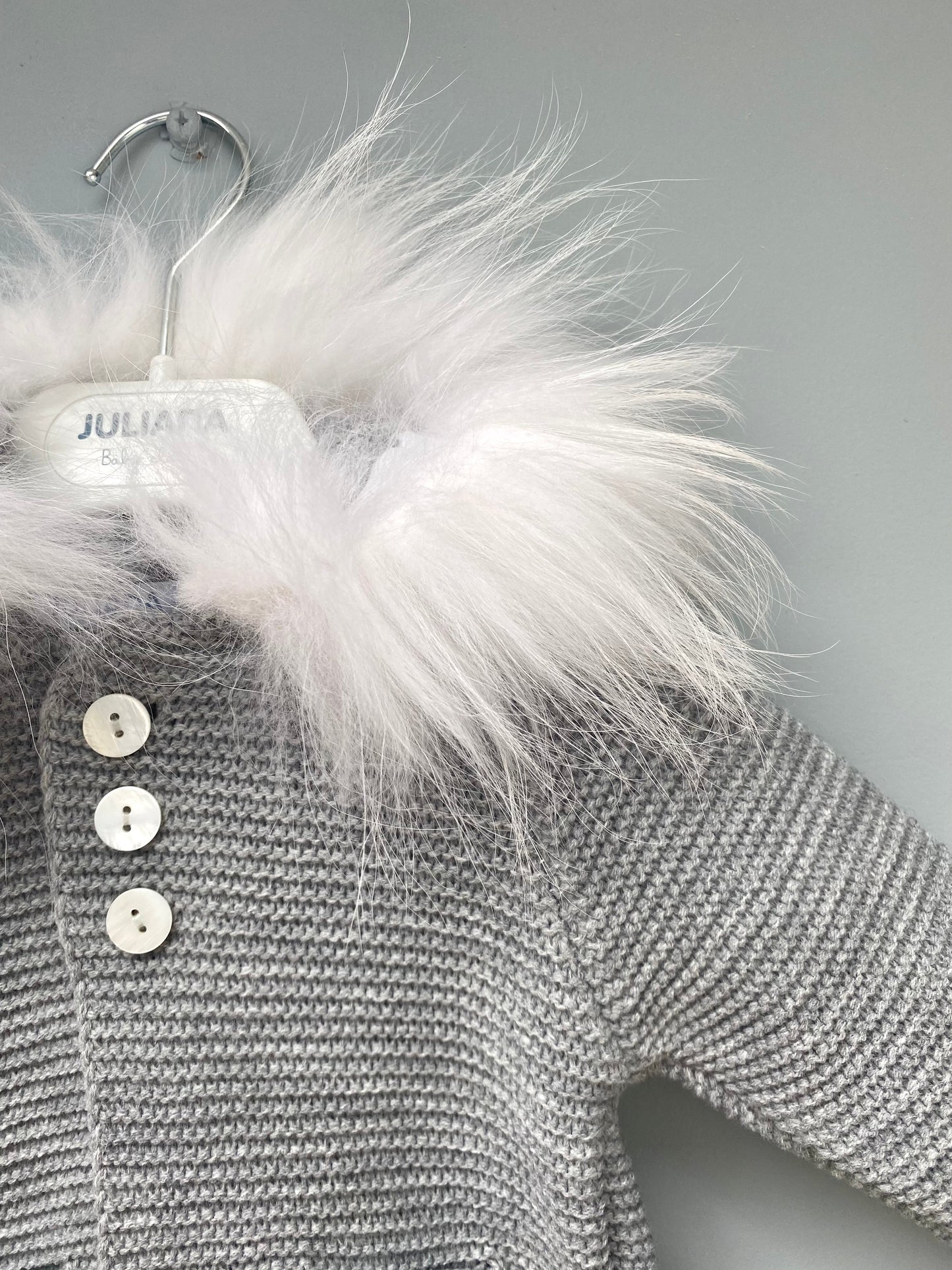 Juliana Grey Knitted Hooded Jacket