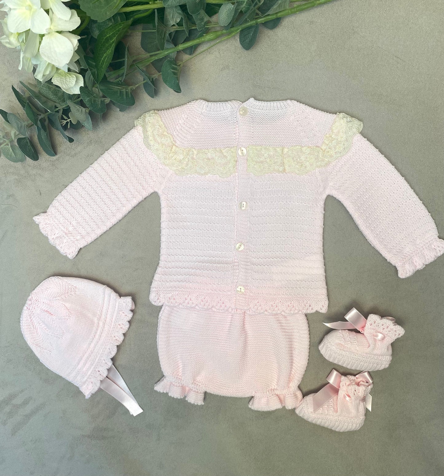 Mac Ilusion Pale Pink 4-Piece Knitted Jam Pant Set