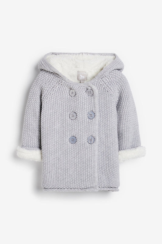 Grey Pram Coat Plush Lined